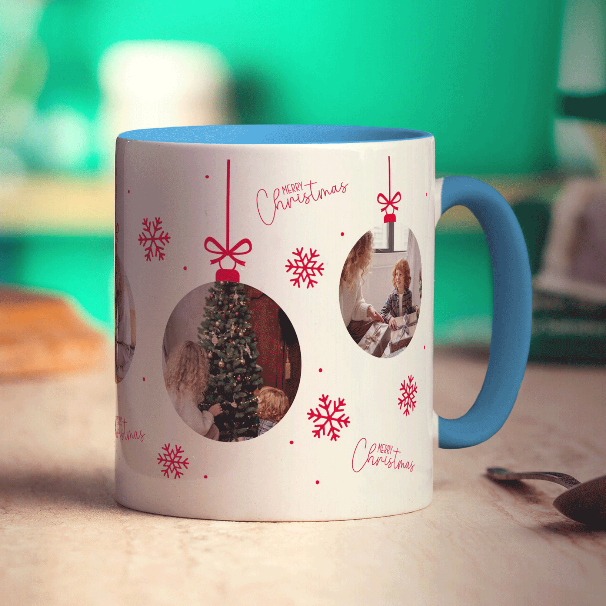 5 Photo Christmas Bauble Mug