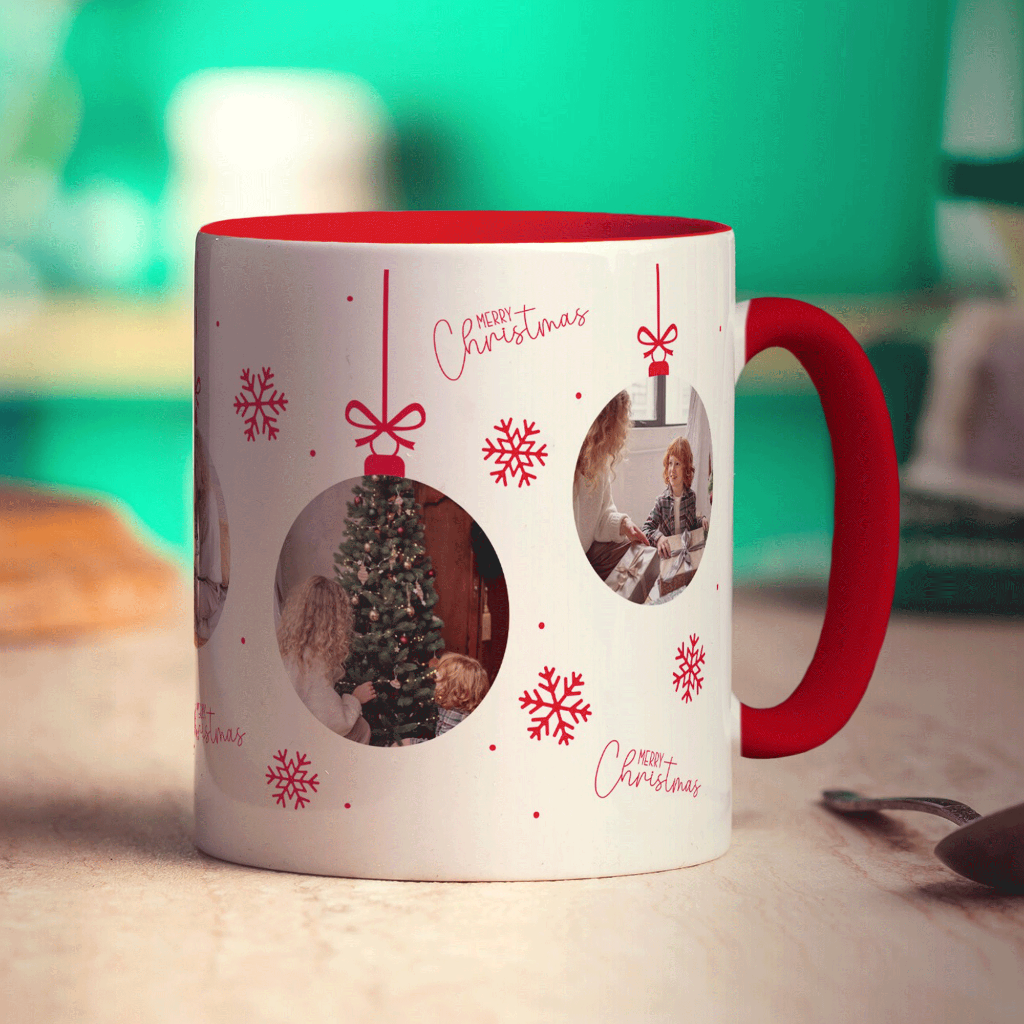 5 Photo Christmas Bauble Mug