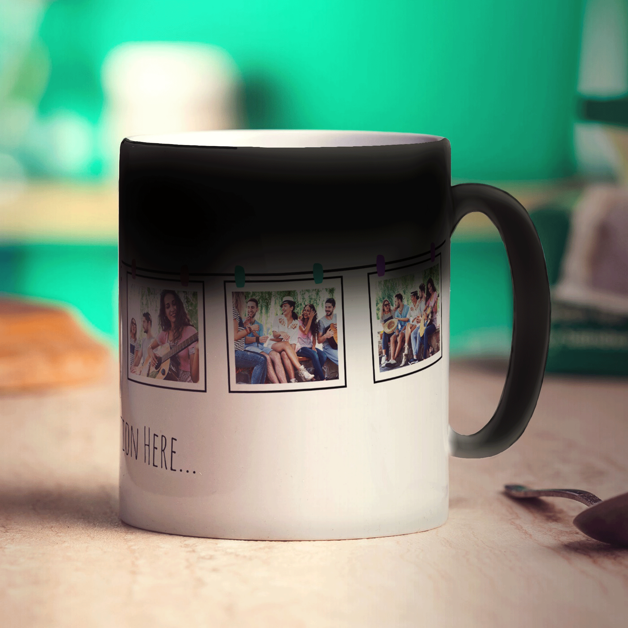 6 Hanging Photos with Caption Mug