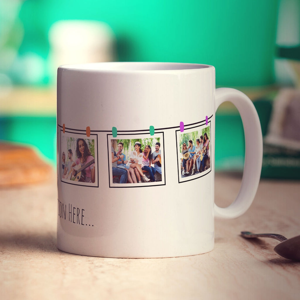 6 Hanging Photos with Caption Mug