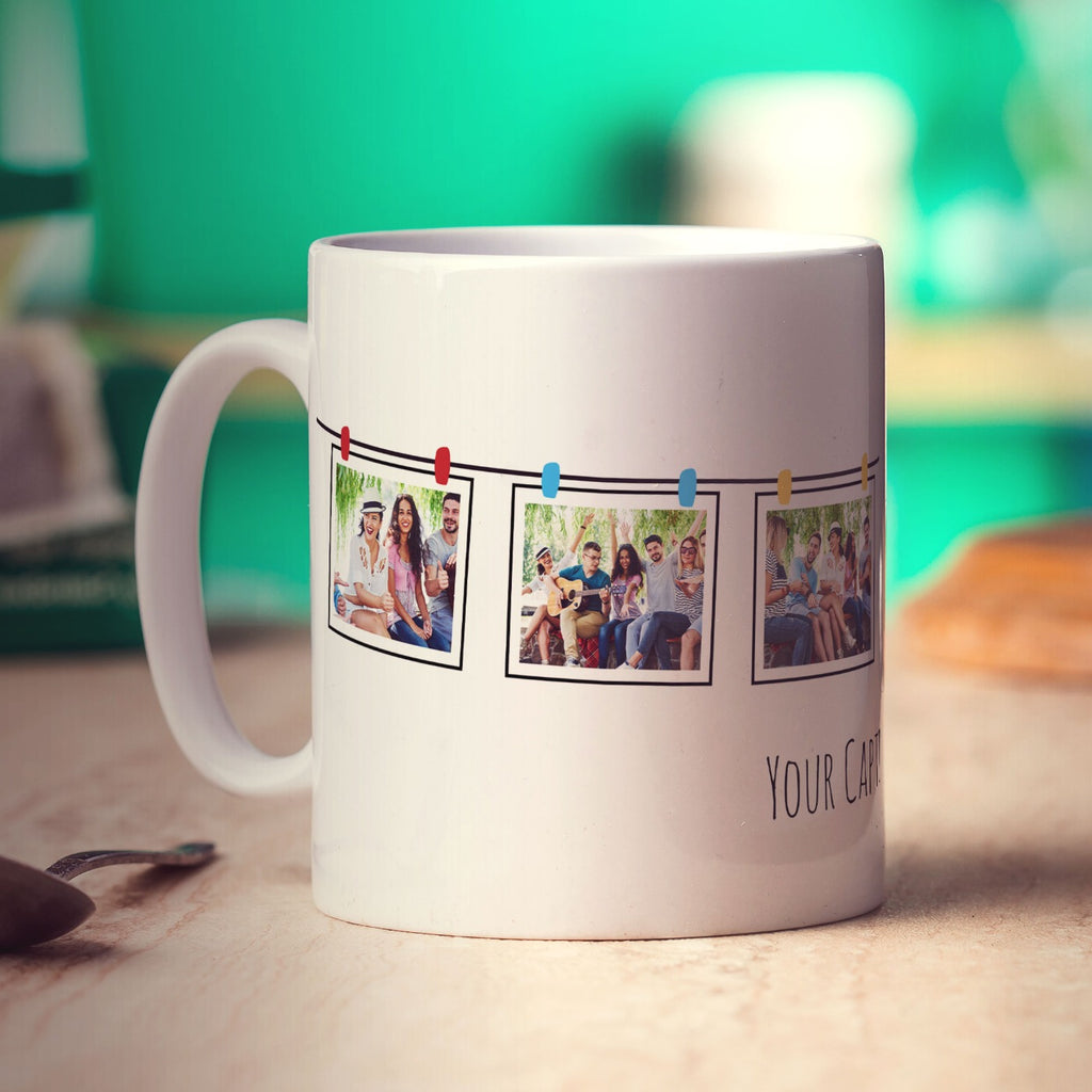 6 Hanging Photos with Caption Mug