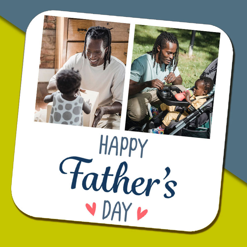 Happy Father's Day Two Photo Coaster