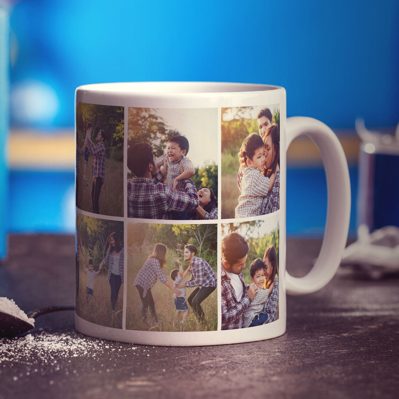 Double Sided 6 Photo Grid Collage Mug