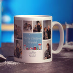 6 Photo Merry Christmas Grandad with Text Mug