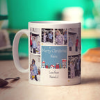6 Photo Merry Christmas Name with Text Mug