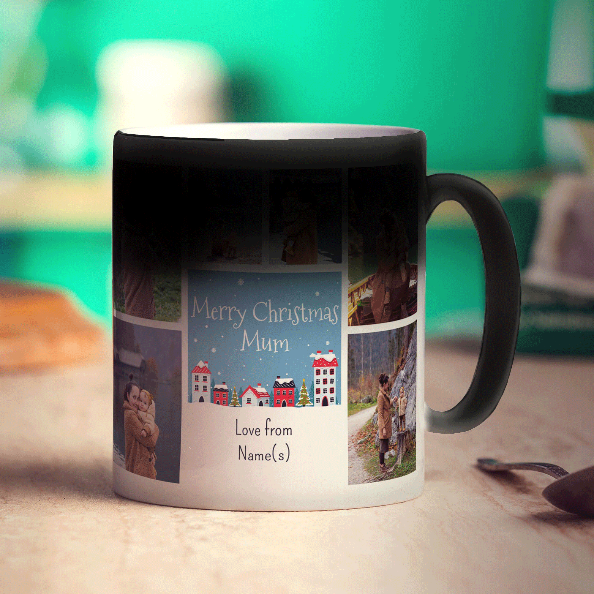 6 Photo Merry Christmas Mum with Text Mug