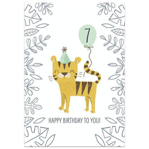 7th Birthday Tiger Card
