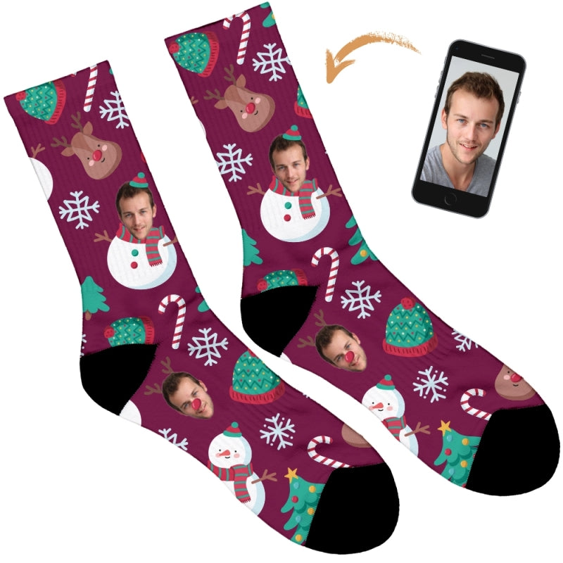 Snowman Personalised Christmas Socks