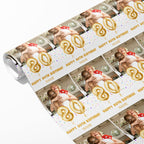 80th Milestone Birthday Balloon Photo and Name Wrapping Paper