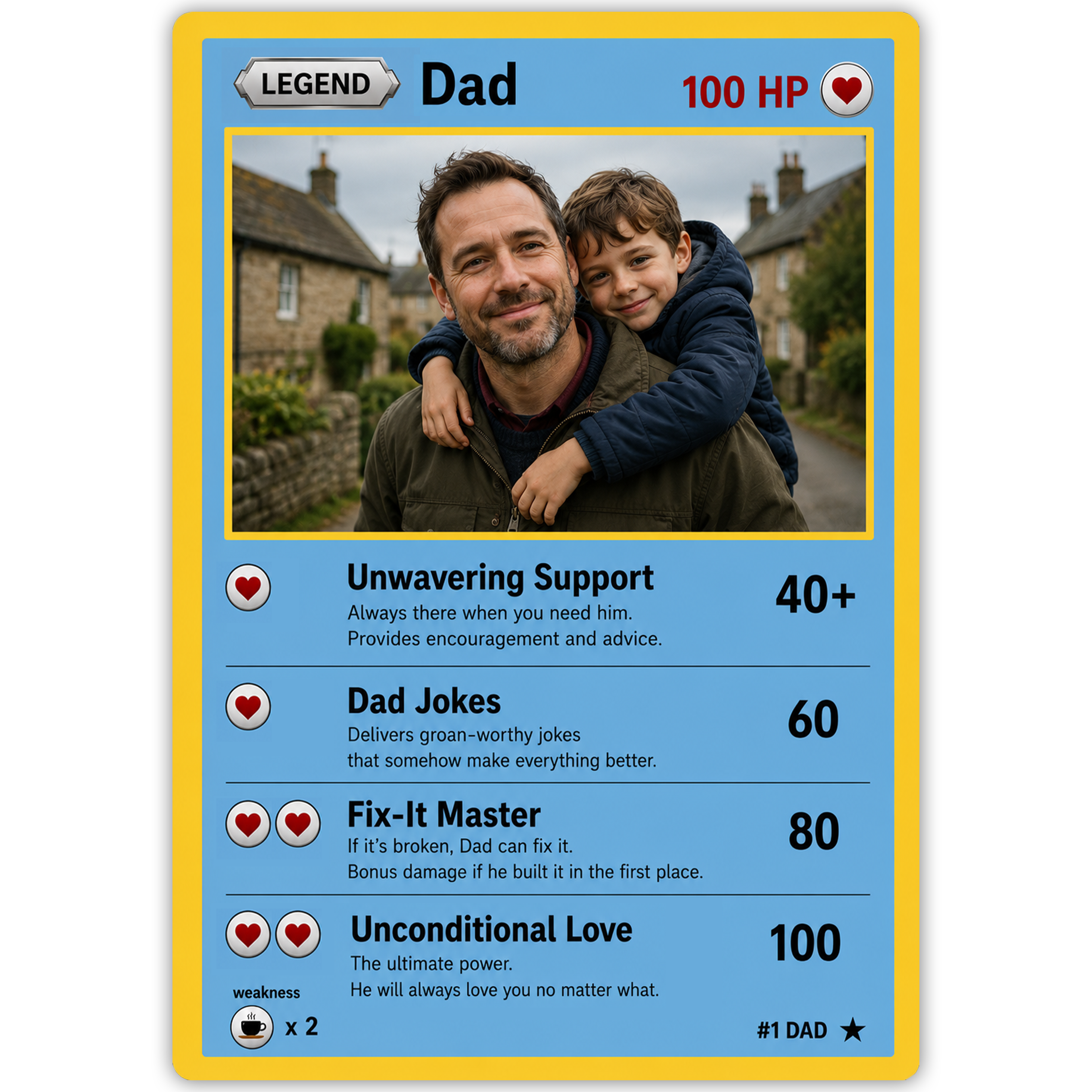 Dad Legend Poke Style Custom Trading Card
