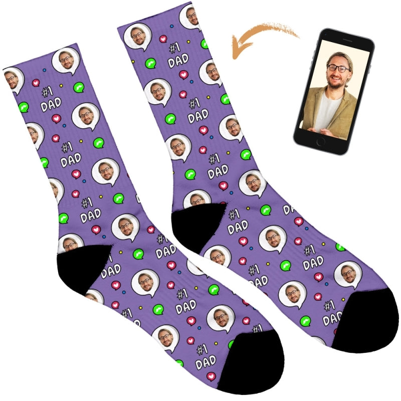 No. 1 Dad Personalised Socks
