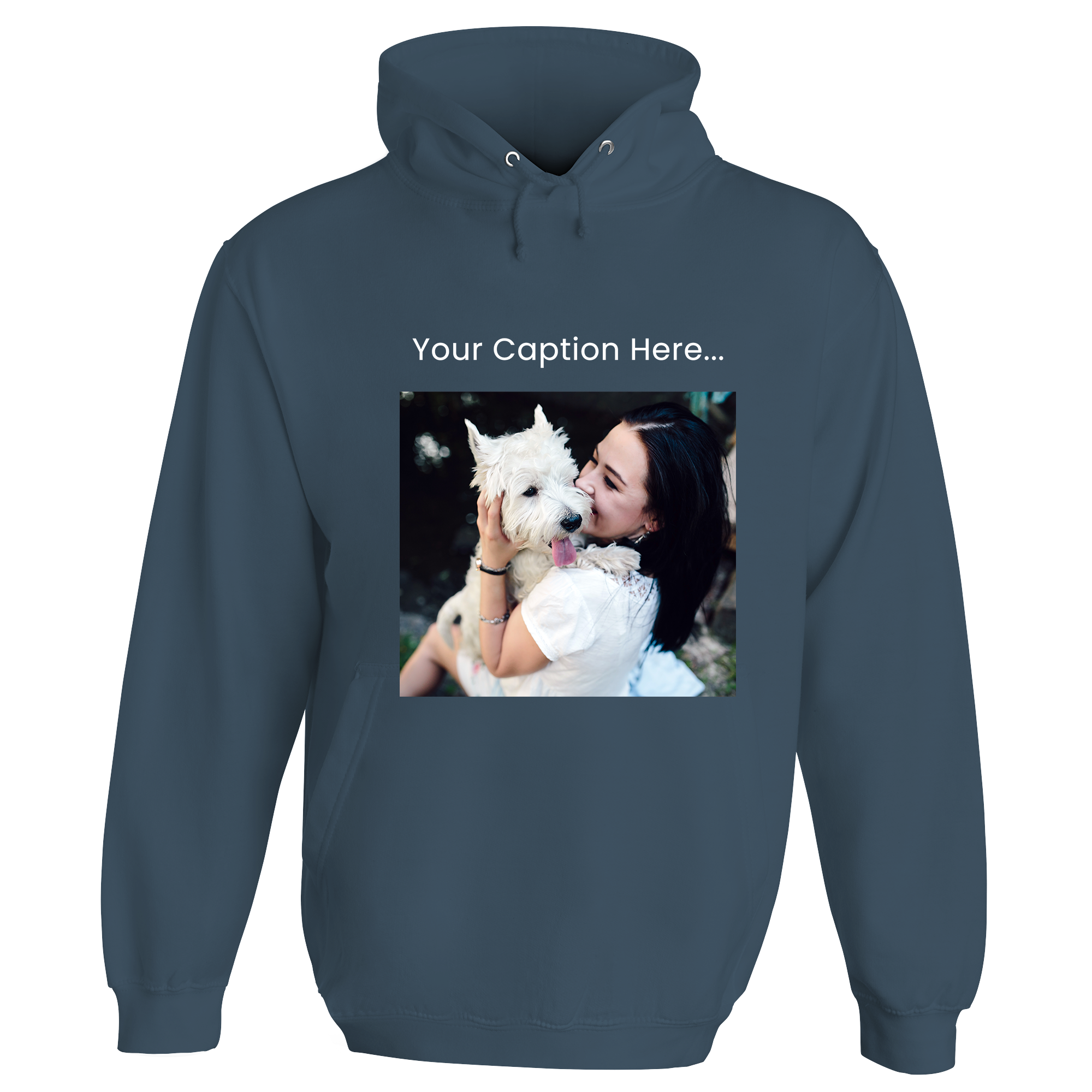 Personalised Photo and Top Caption Hoodie