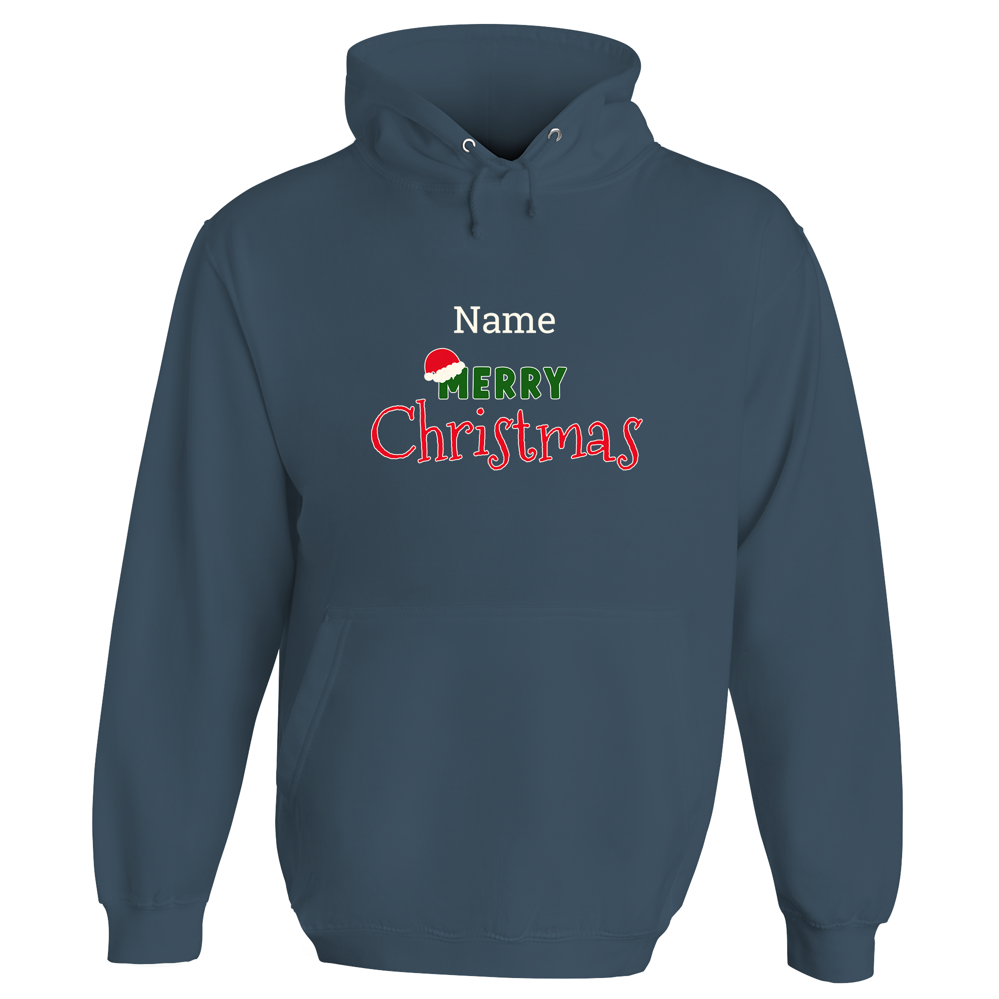 Merry Christmas Santa Hat Personalised Hoodie