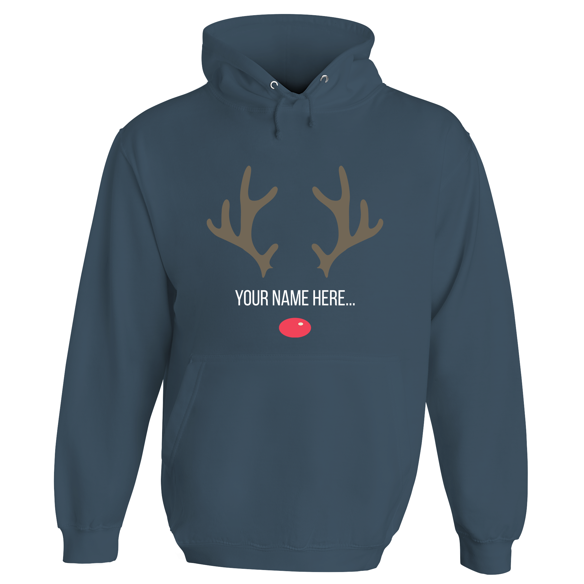 Festive Reindeer Name Personalised Hoodie