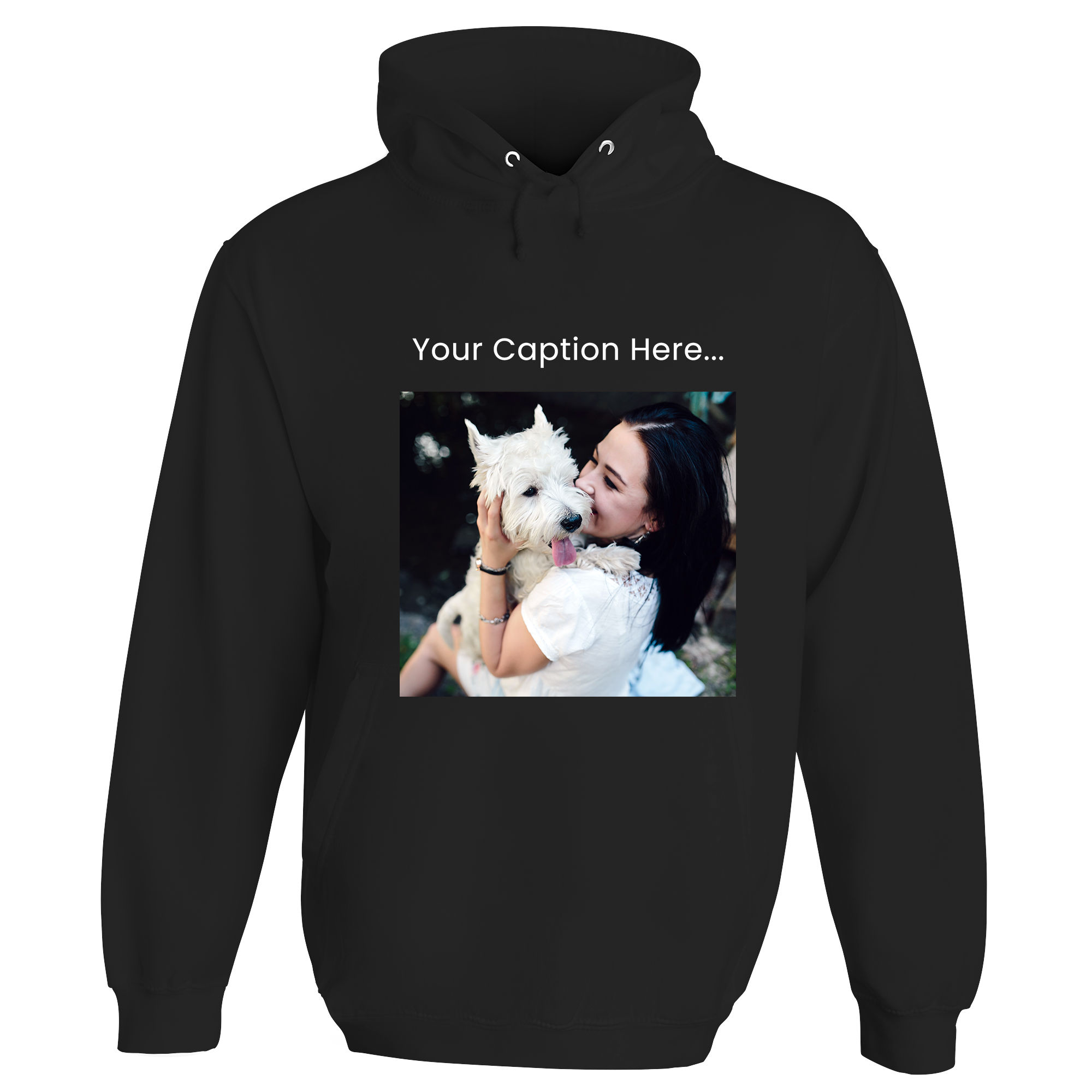 Personalised Photo and Top Caption Hoodie