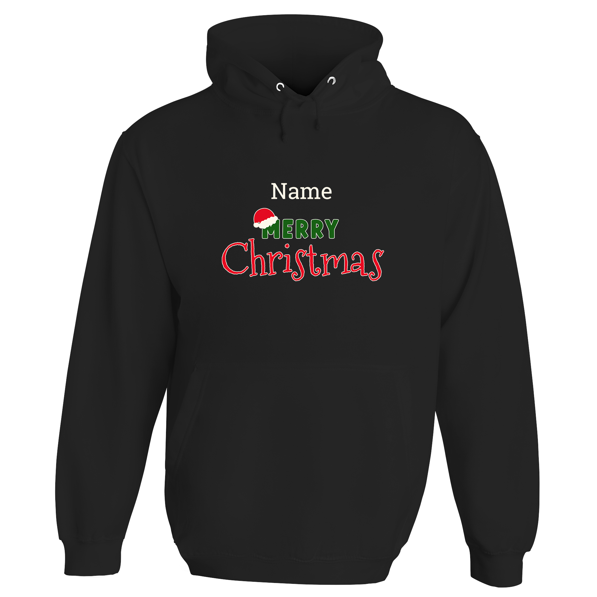 Merry Christmas Santa Hat Personalised Hoodie