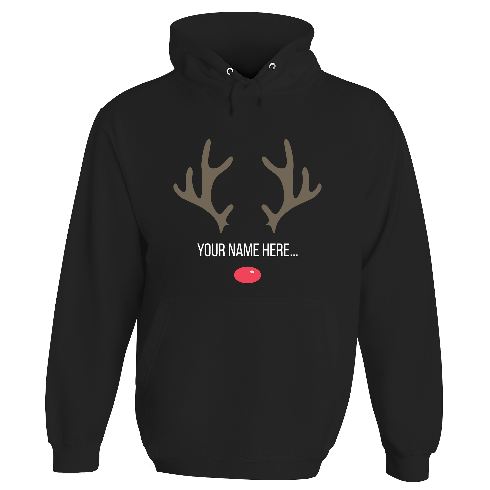 Festive Reindeer Name Personalised Hoodie