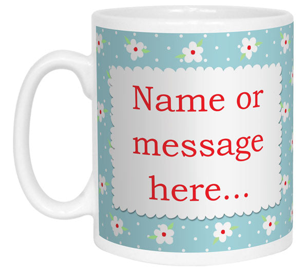 Blue Floral Photo Mug
