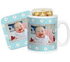 Blue Floral Photo Mug