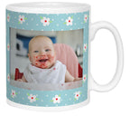 Blue Floral Photo Mug