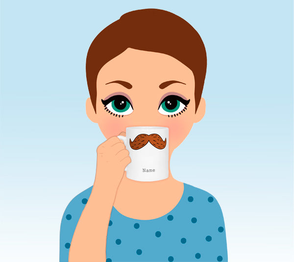 Brown Moustache Mug