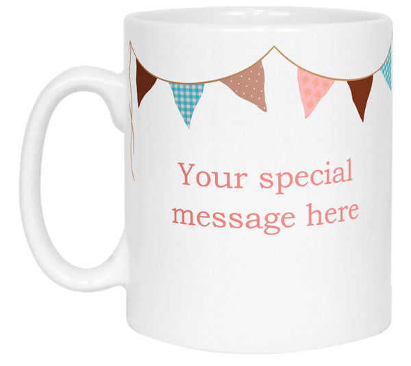 "Best Mum" Personalised Mug - Bunting Design