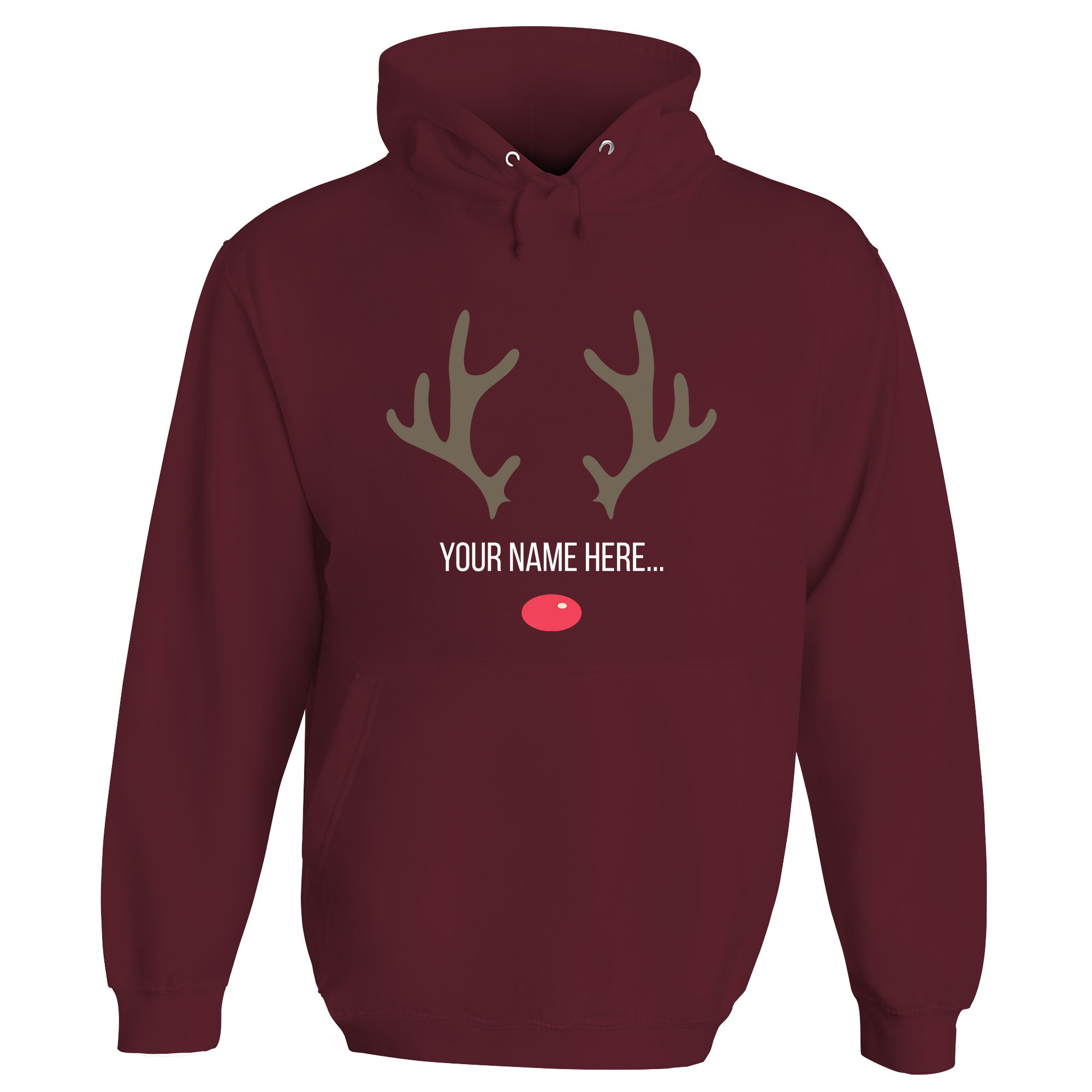 Festive Reindeer Name Personalised Hoodie