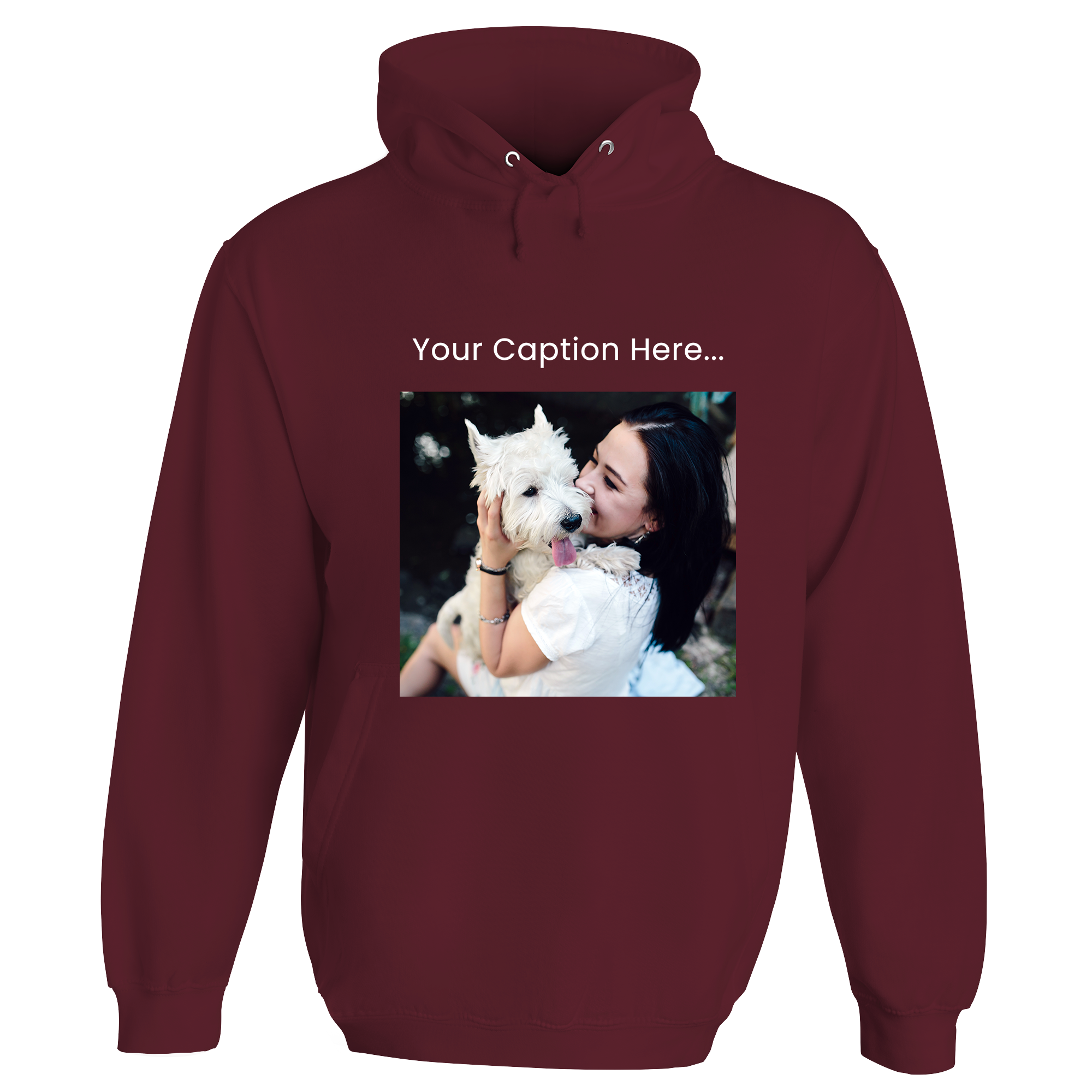Personalised Photo and Top Caption Hoodie