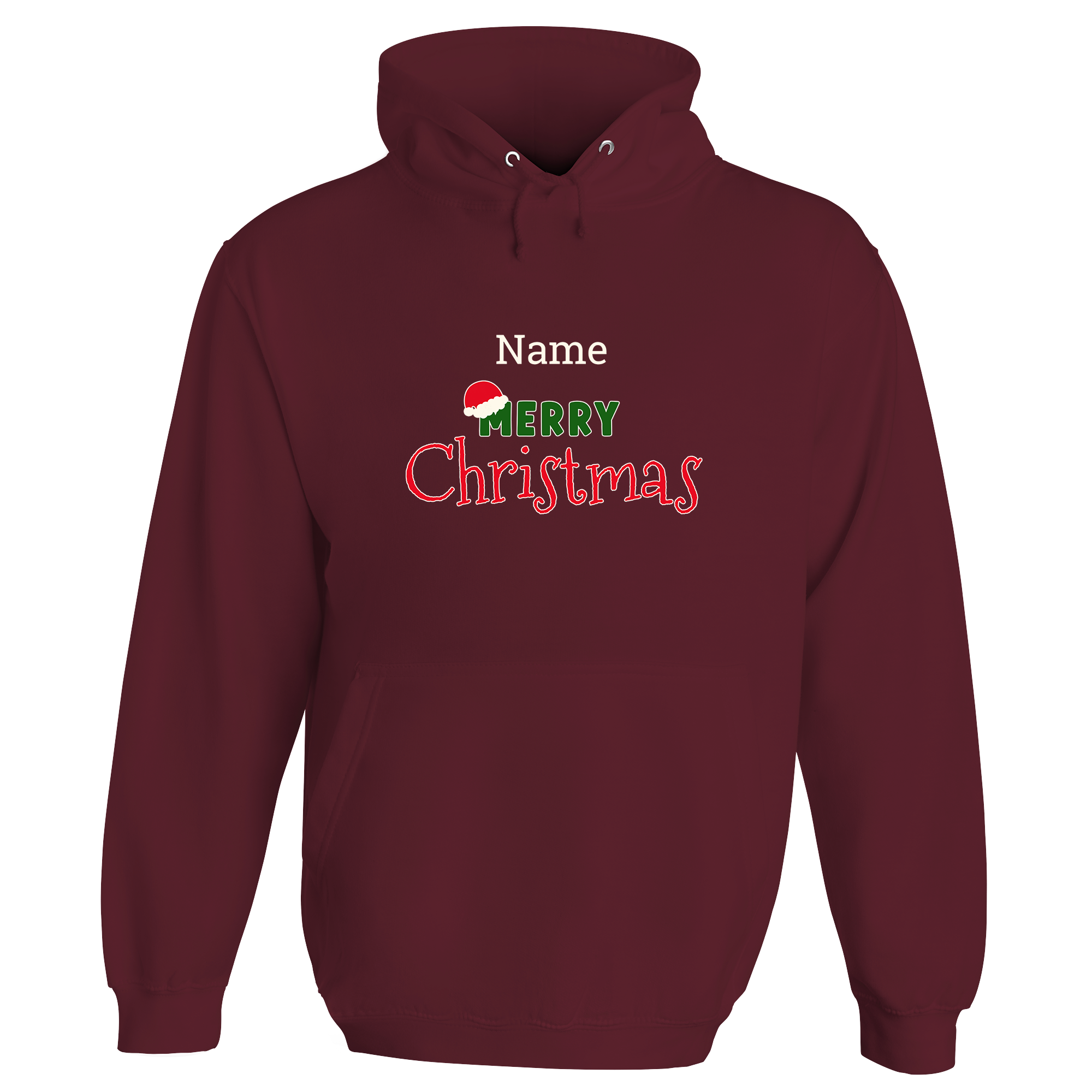 Merry Christmas Santa Hat Personalised Hoodie