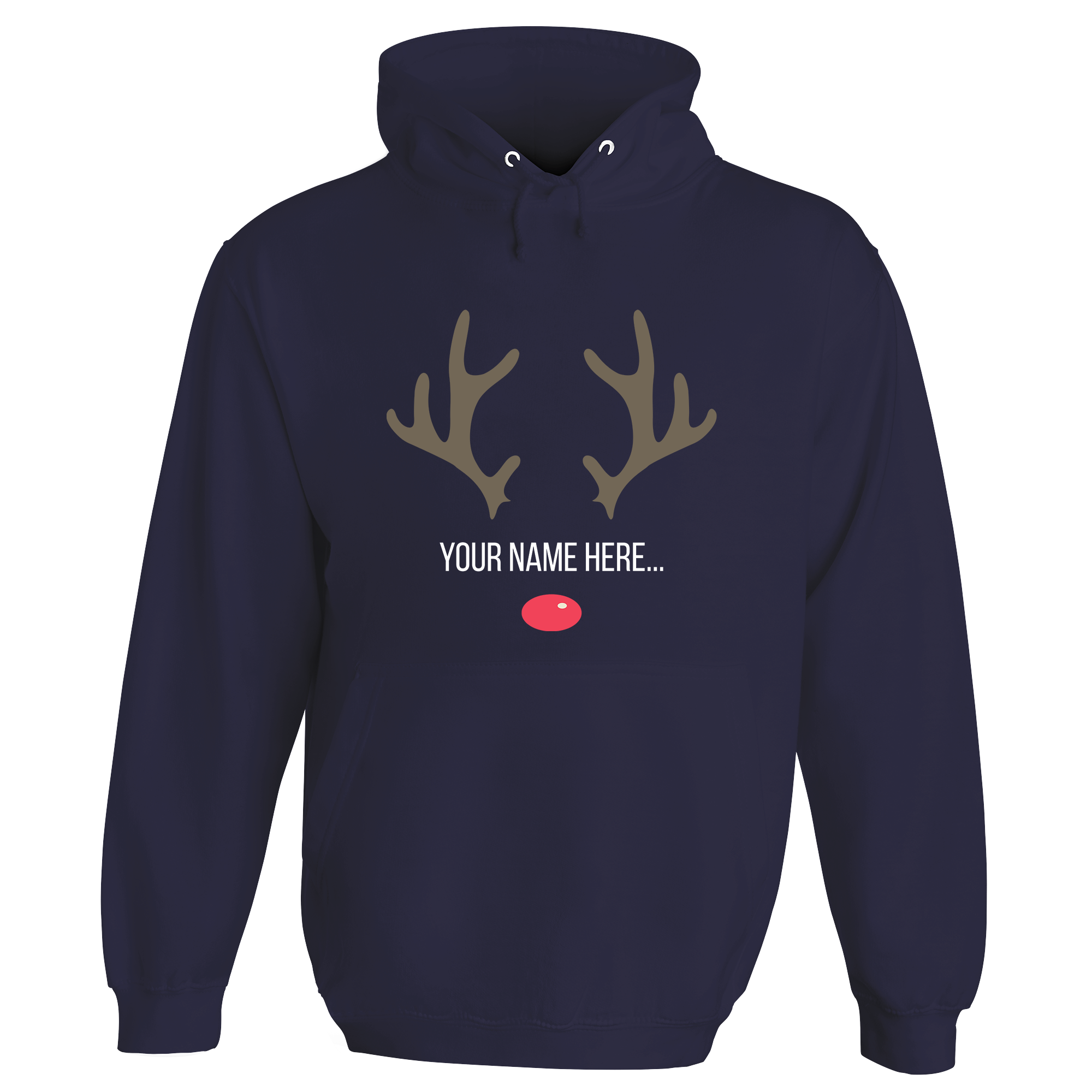 Festive Reindeer Name Personalised Hoodie
