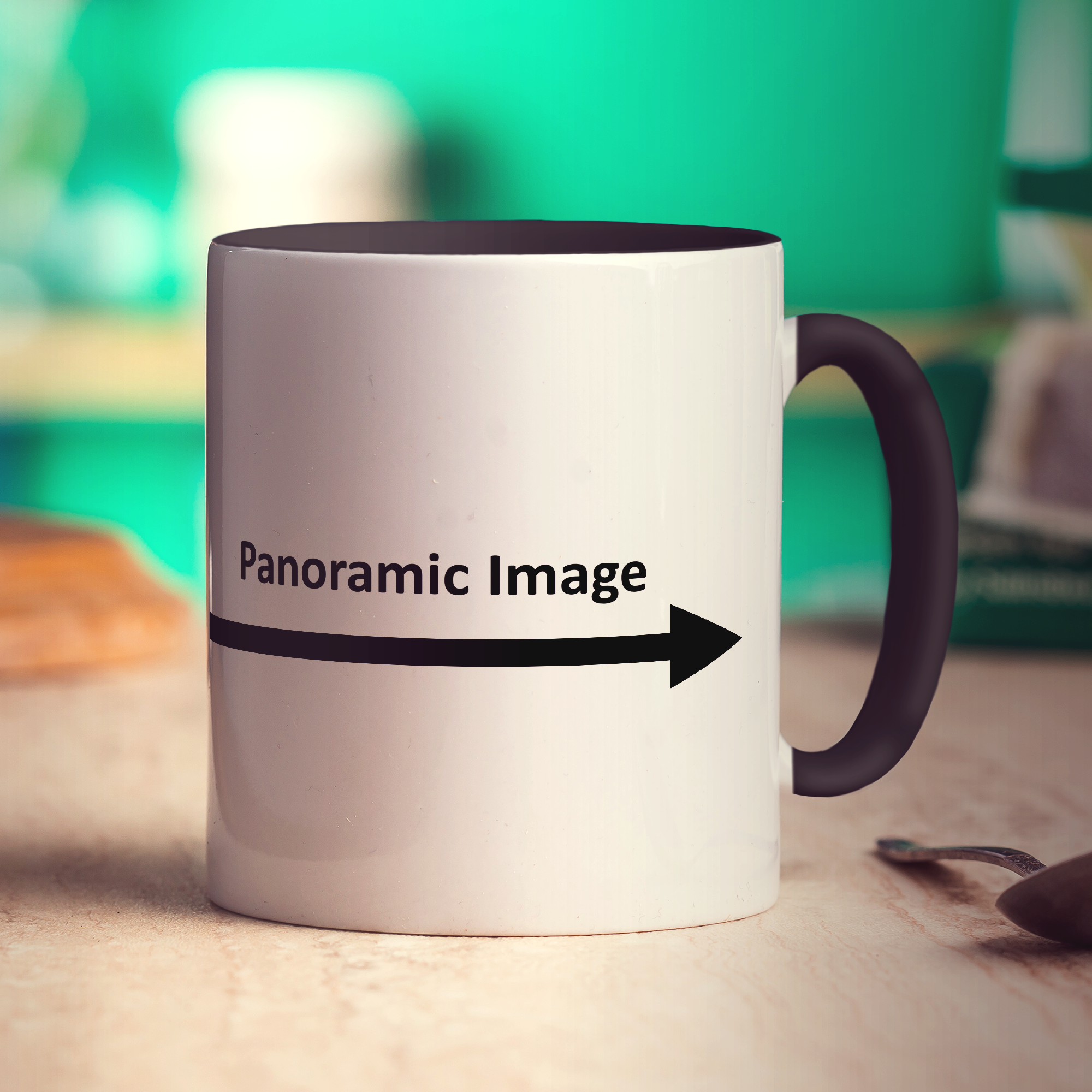 Panoramic Mug with Promotional Text