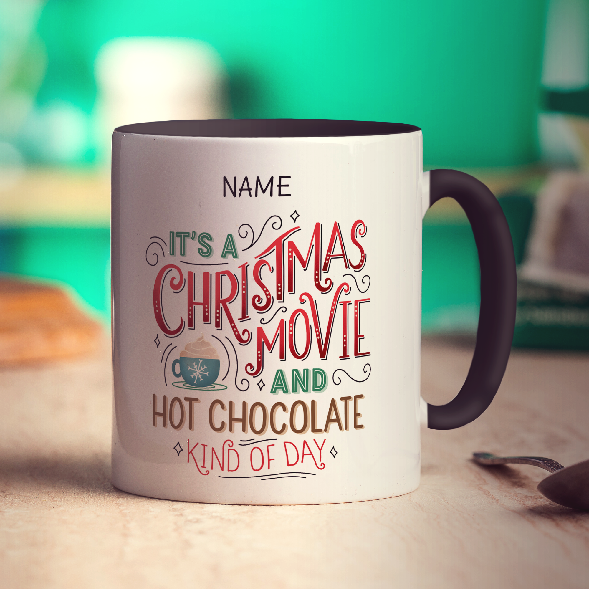 Christmas Movie Hot Chocolate Name Mug