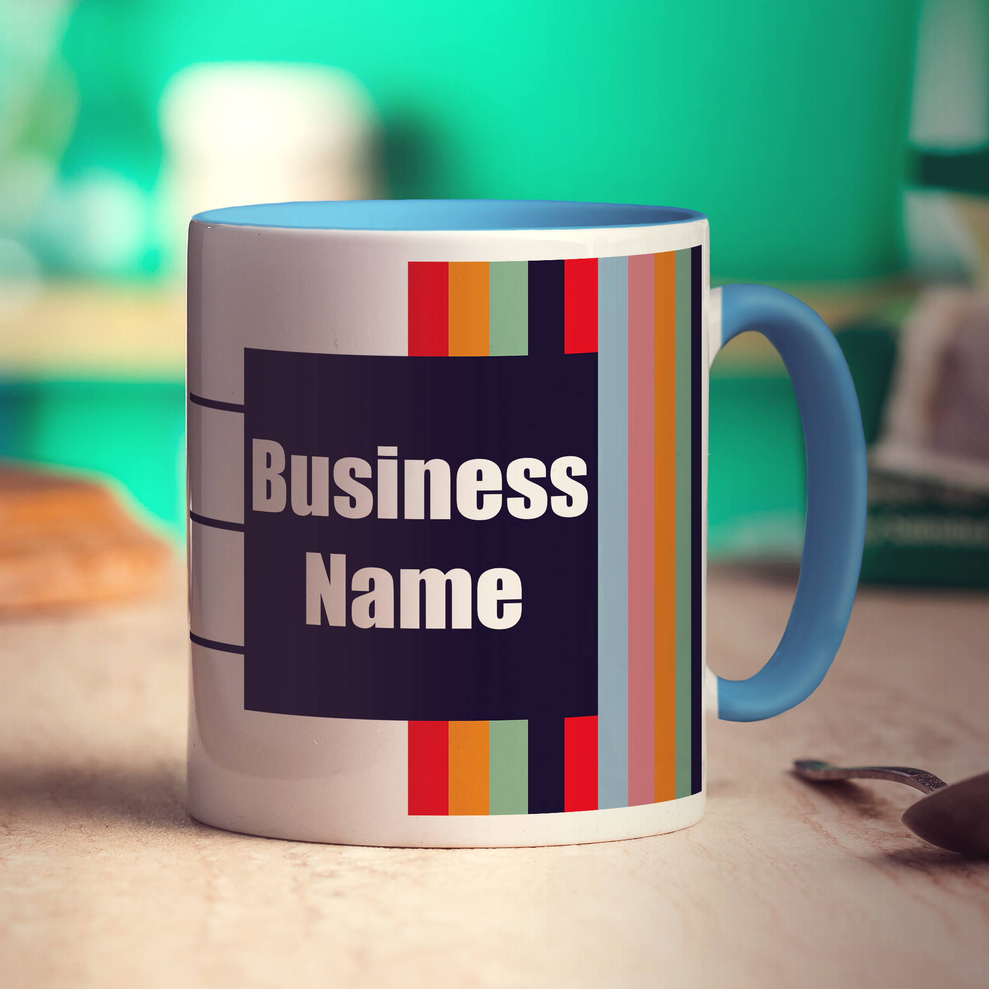Promotional Mug with Funky Stripes