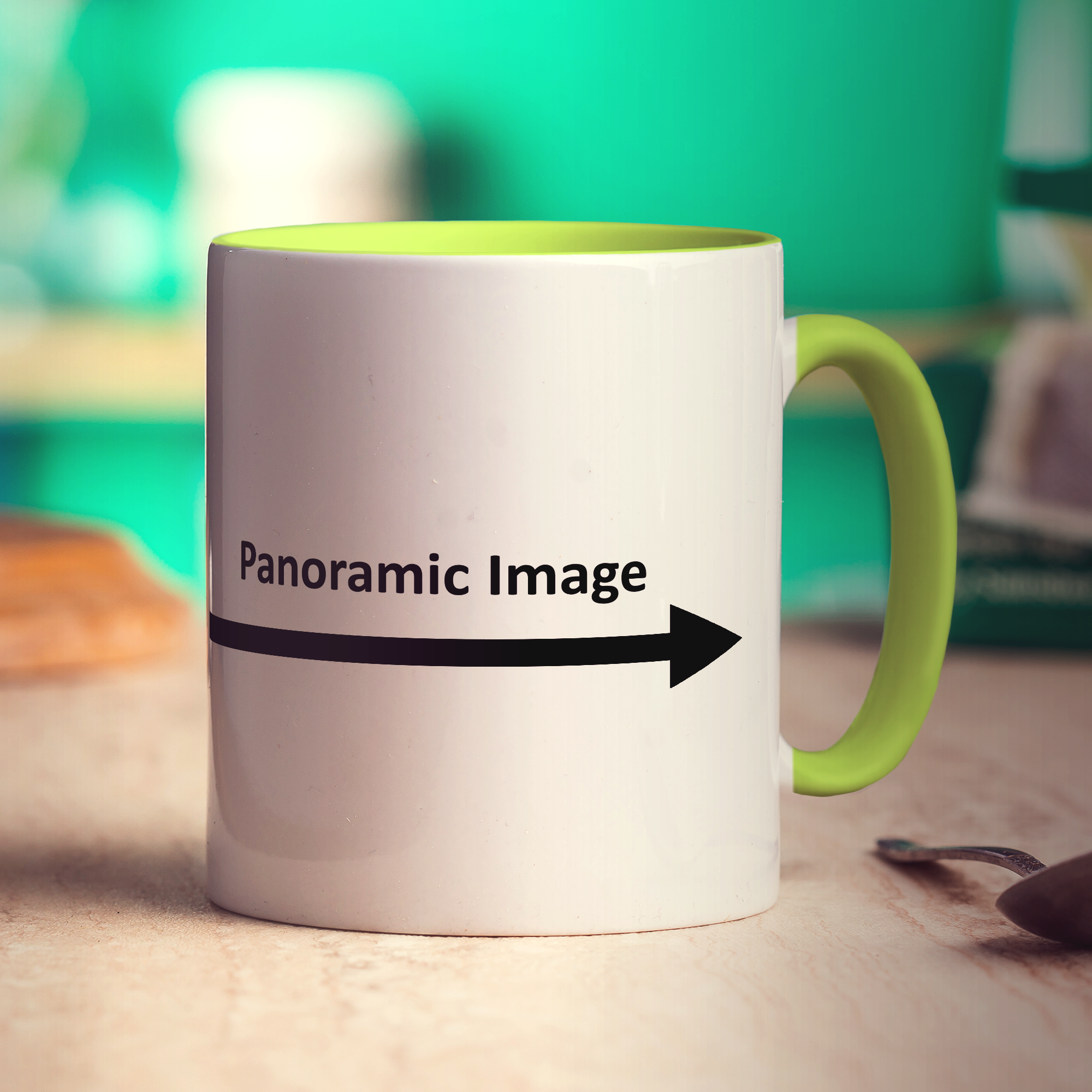 Panoramic Mug with Promotional Text
