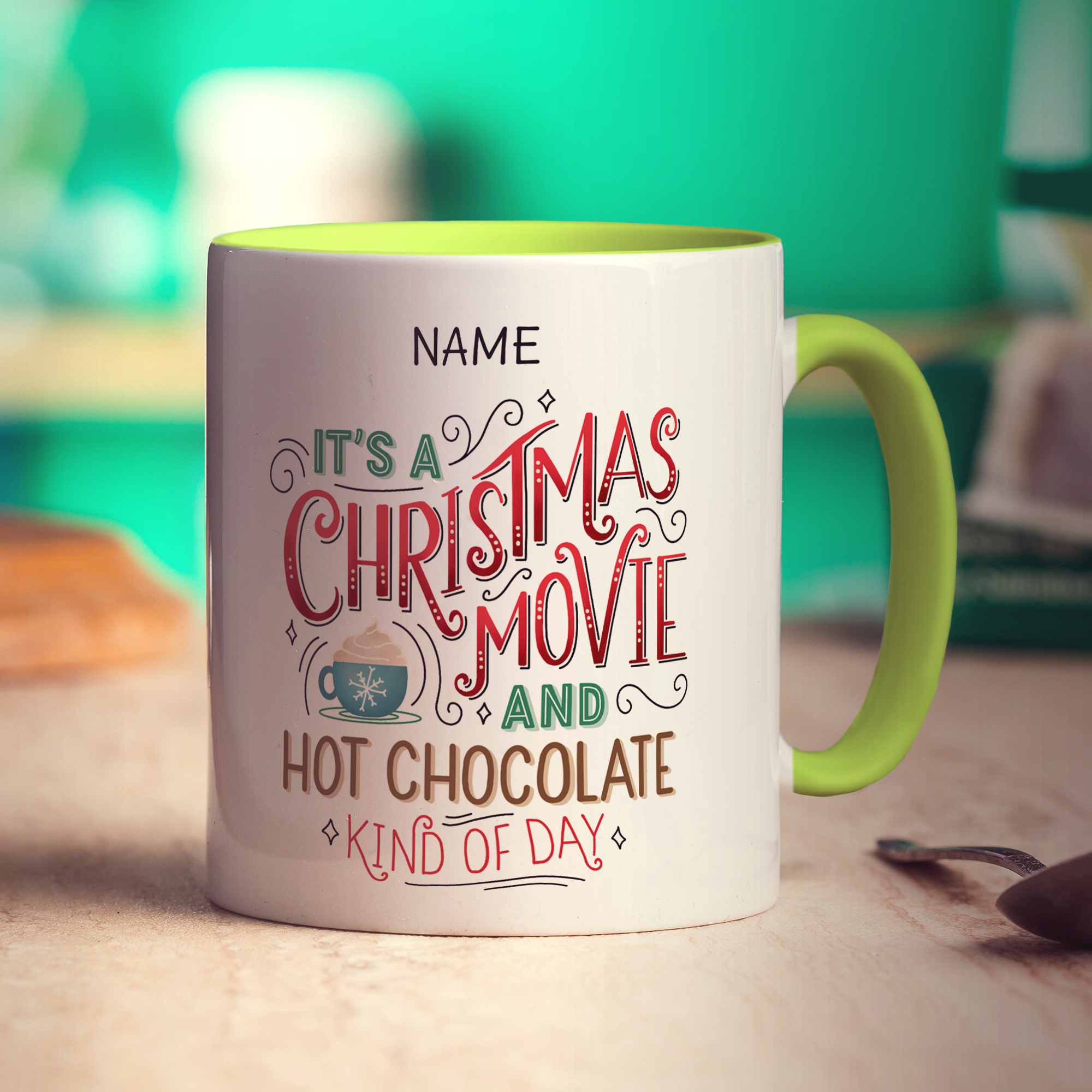 Christmas Movie Hot Chocolate Name Mug
