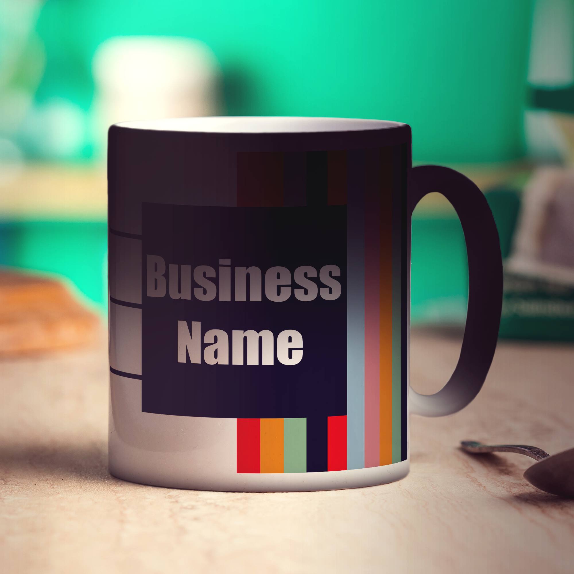 Promotional Mug with Funky Stripes