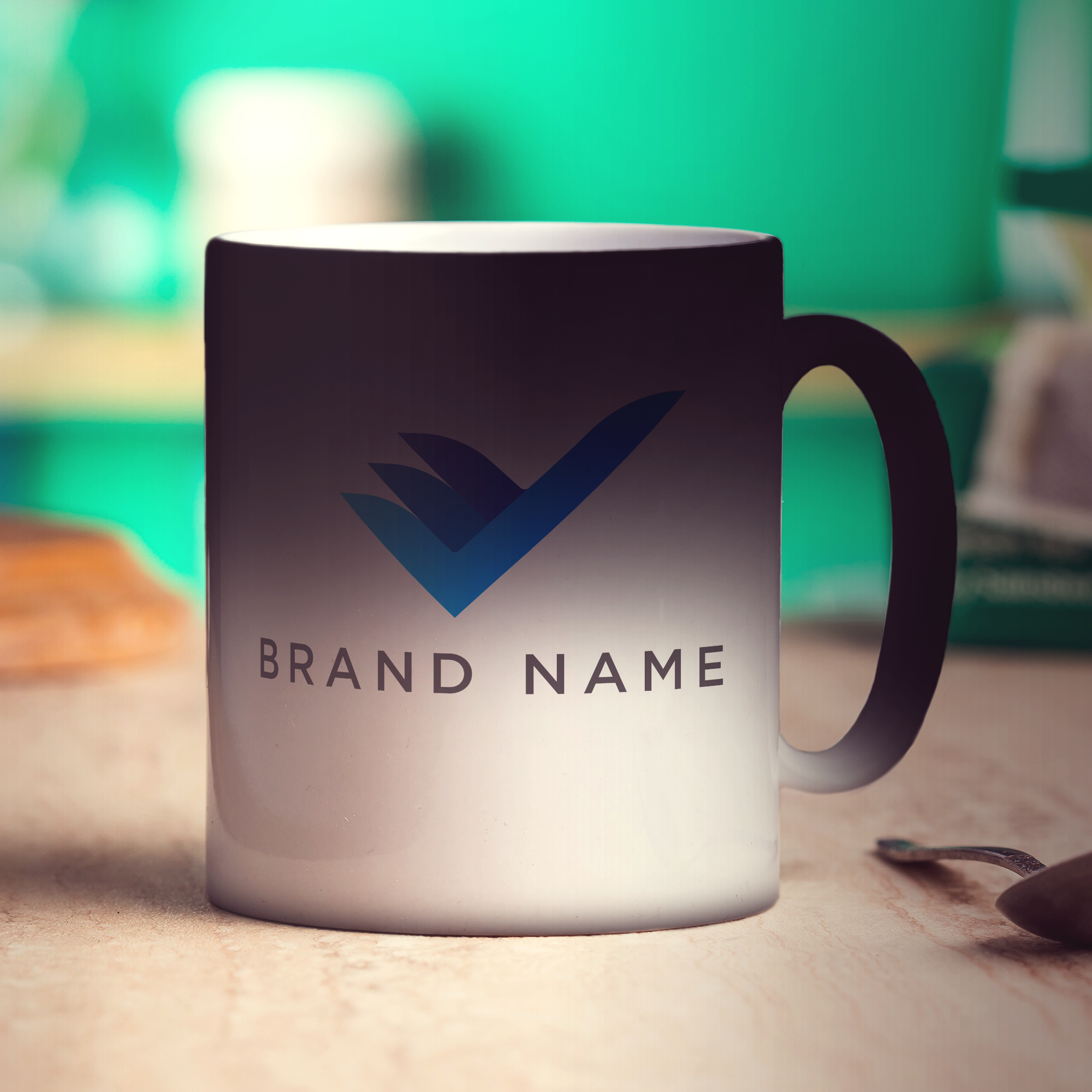 Promotional Mug with Logo and Simple Text