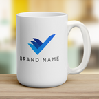 Promotional Mug with Logo and Simple Text - Jumbo 440ml (15oz) / White