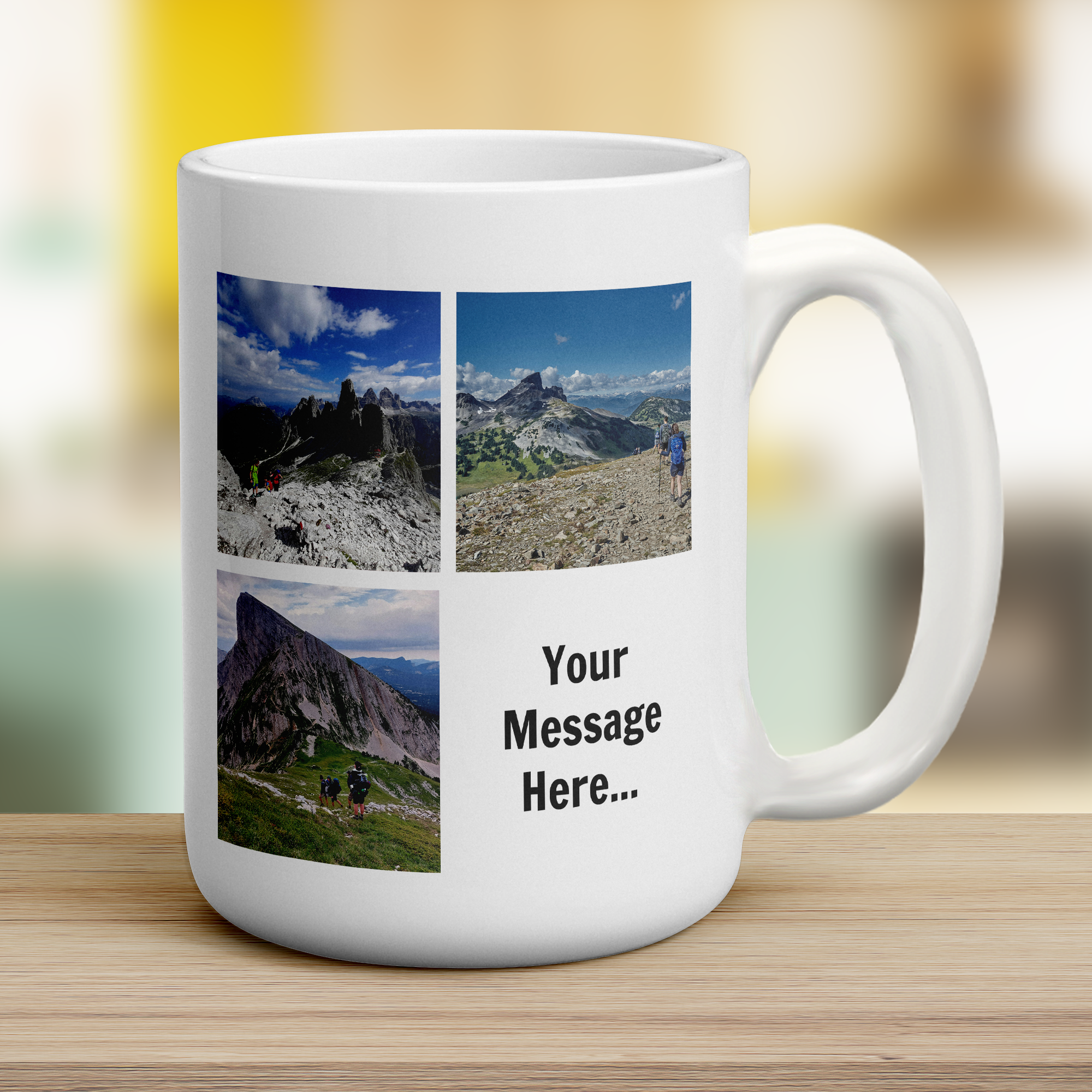 3 Photo and Message Collage Mug