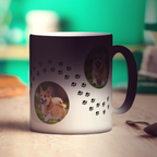Magic Heat Sensitive 4 Circle Photo Paw Print Mug
