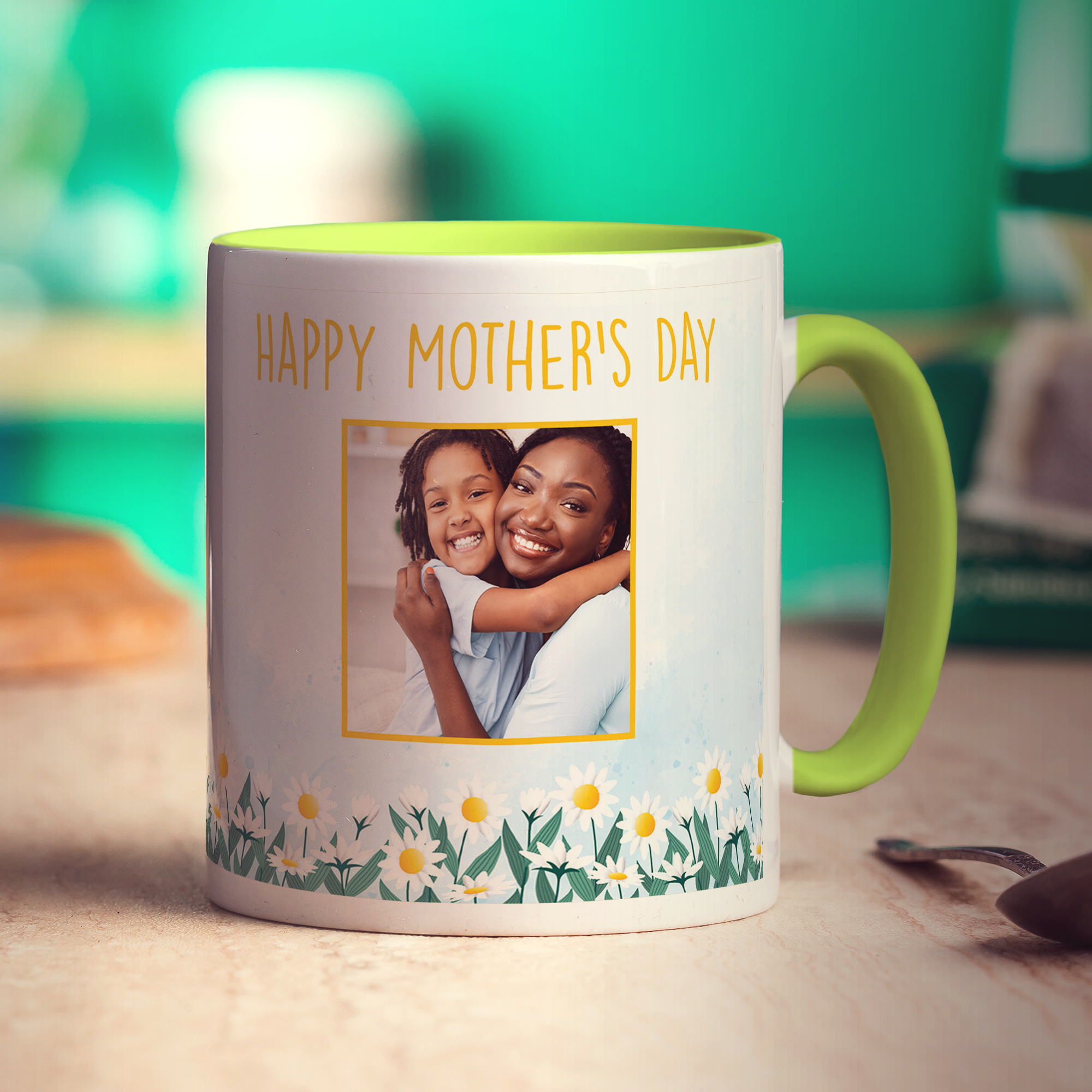 Mother's Day Flower Photo Mug - Standard 330ml (11oz) / Green