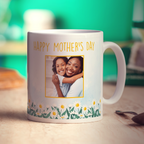 Mother's Day Flower Photo Mug - Standard 330ml (11oz) / White