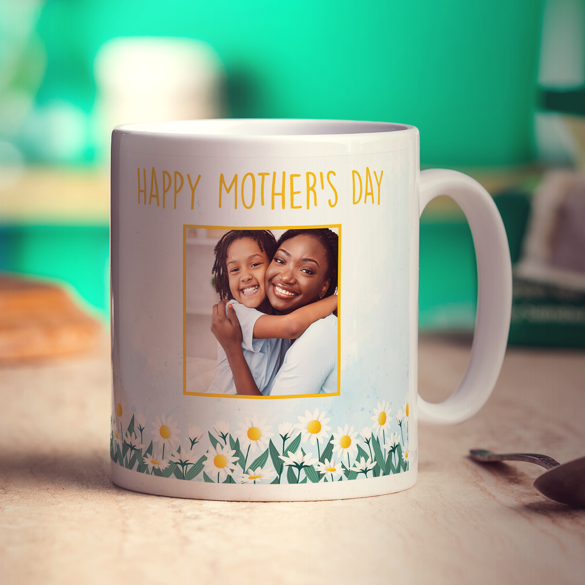 Mother's Day Flower Photo Mug - Standard 330ml (11oz) / White