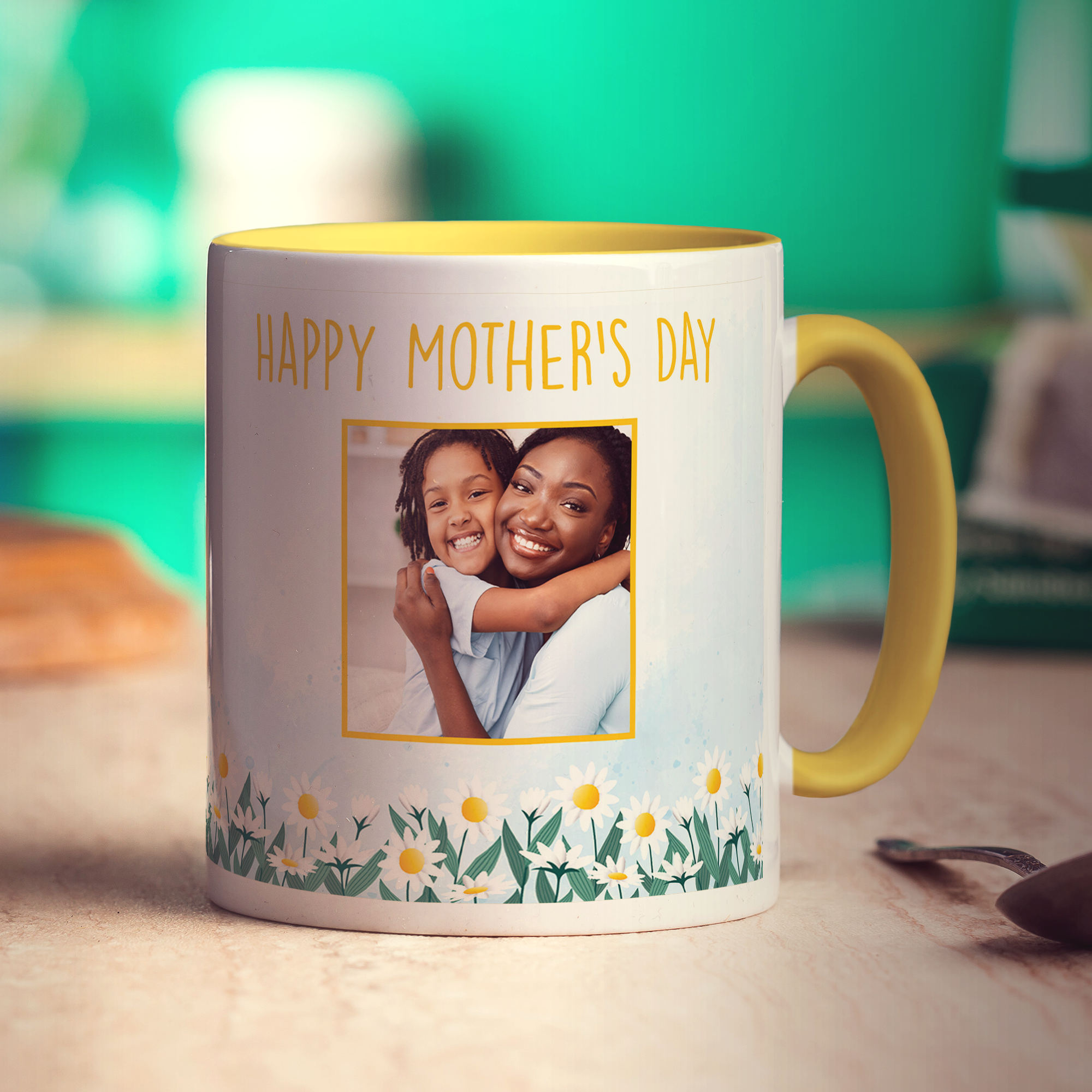 Mother's Day Flower Photo Mug - Standard 330ml (11oz) / Yellow