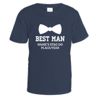 Best Man Bow Tie Stag Do T-Shirt - X Large / Navy