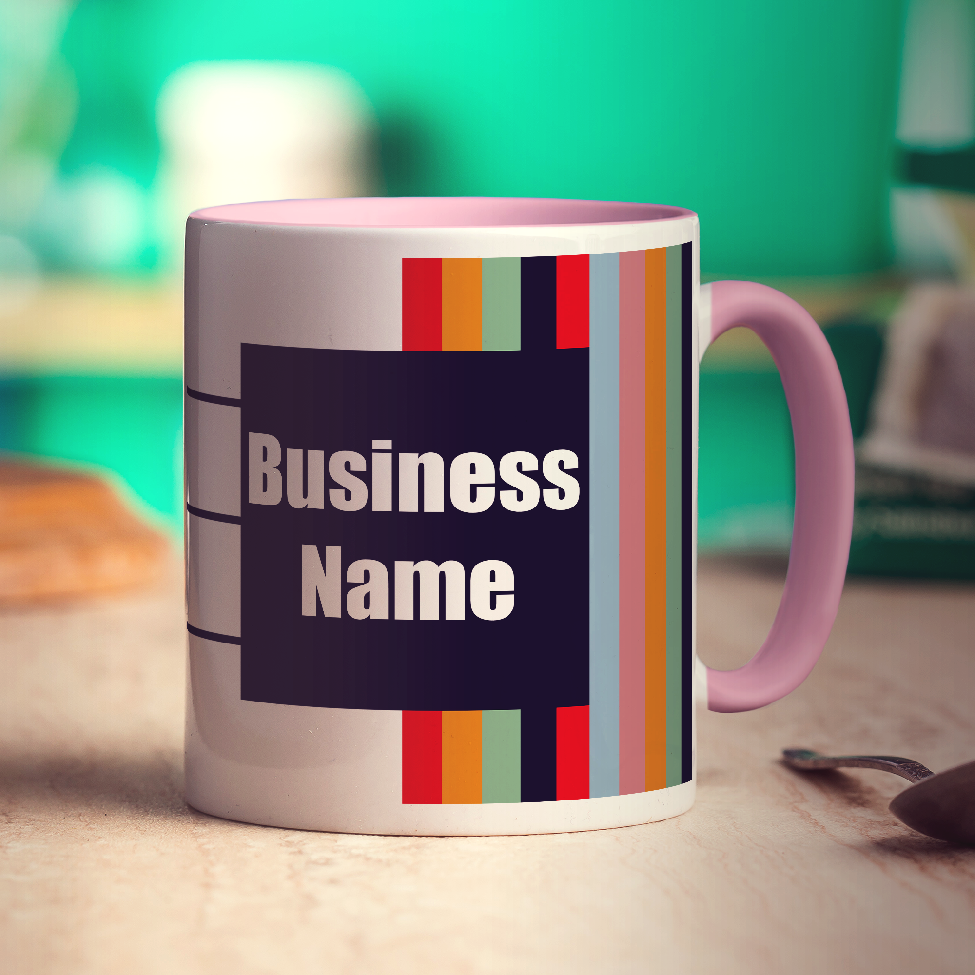 Promotional Mug with Funky Stripes