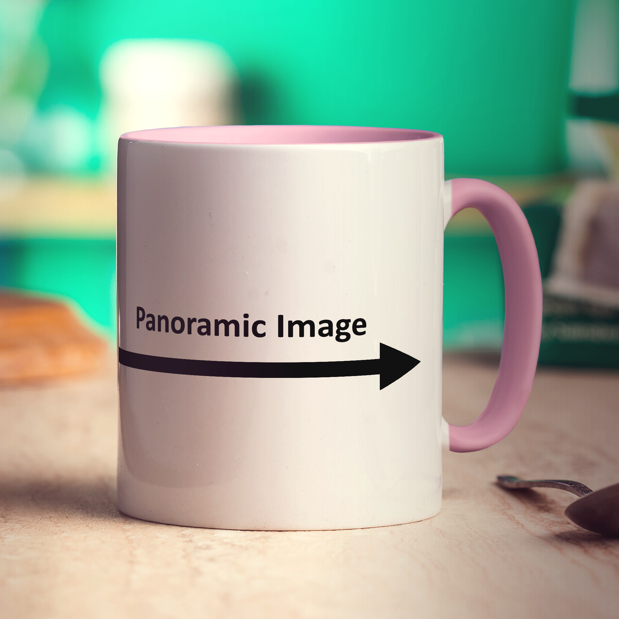 Panoramic Mug with Promotional Text