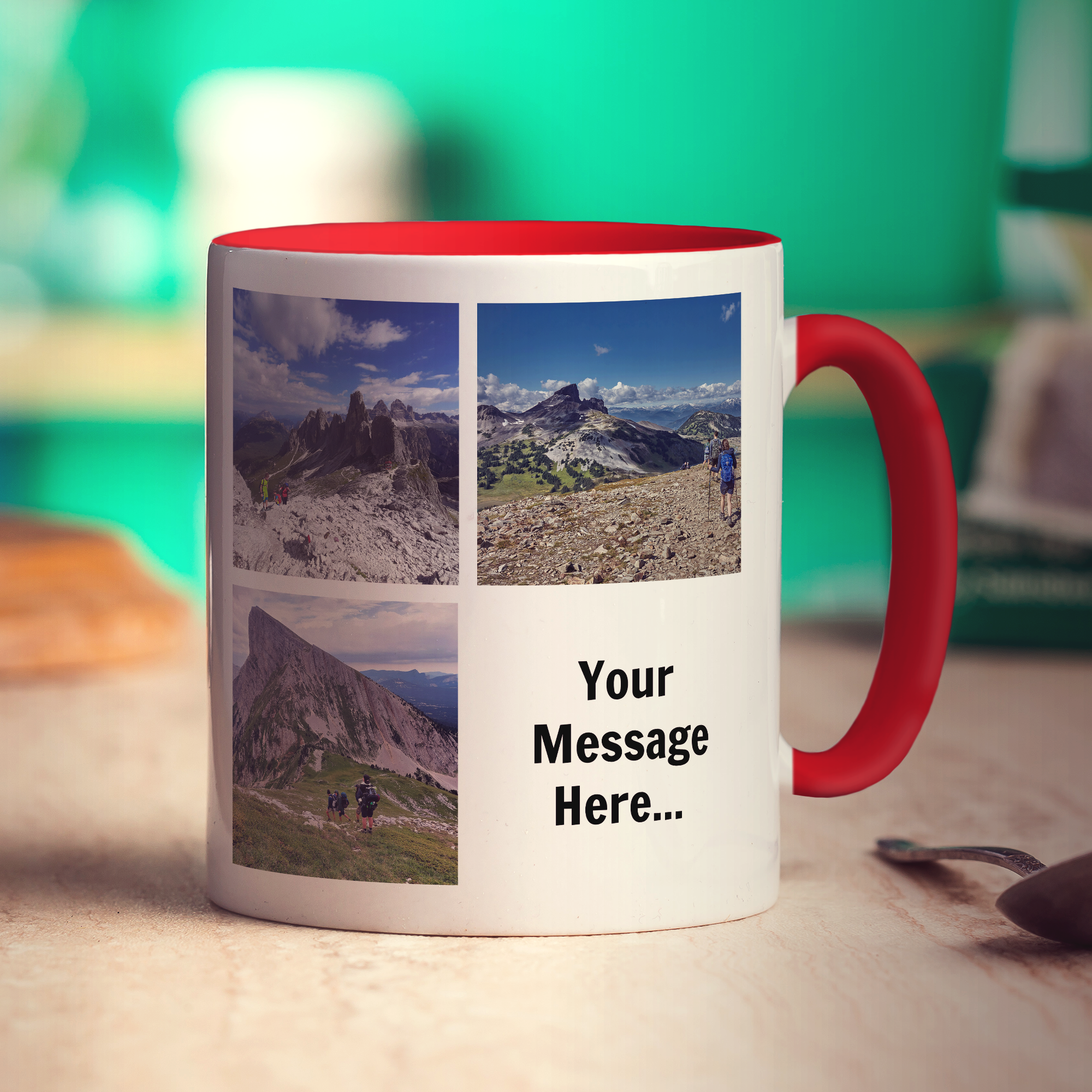 3 Photo and Message Collage Mug
