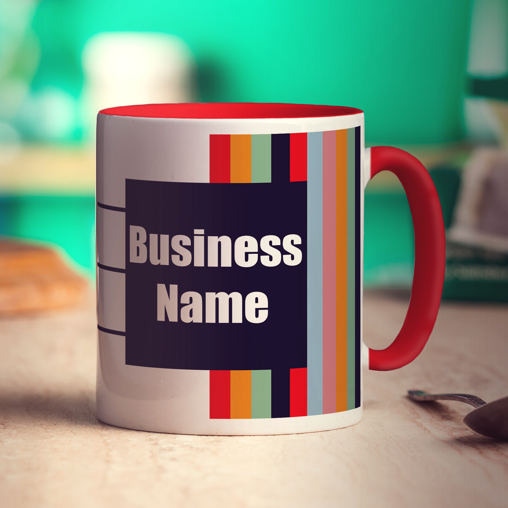Promotional Mug with Funky Stripes