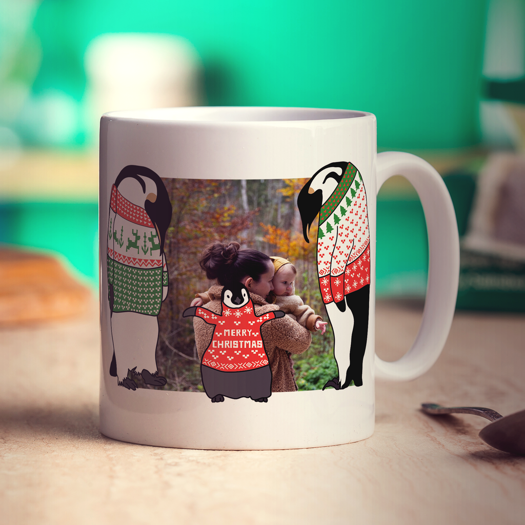 Family Penguin Photo Mug